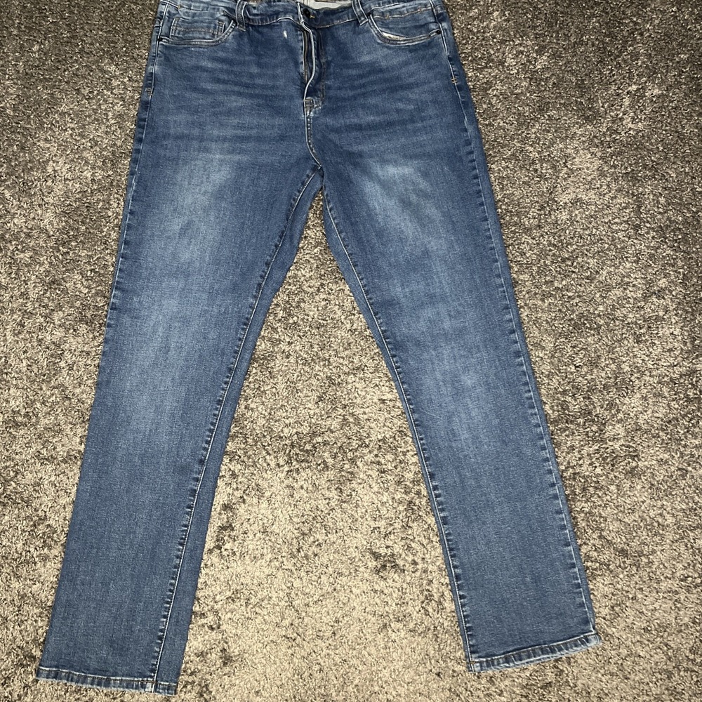 Kenneth Cole New York Blue Straight Fit Mens Jeans 40 x 34